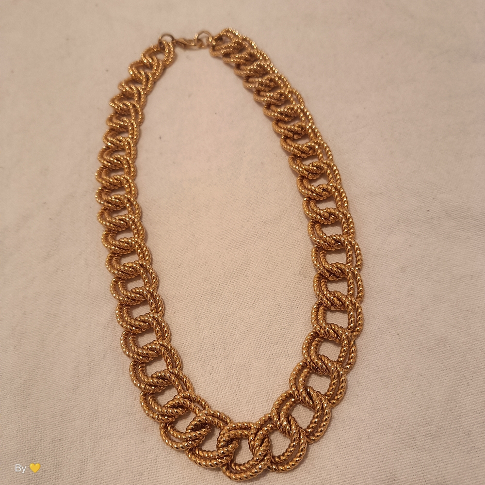 Gold Rope Link Statement Necklace - Women